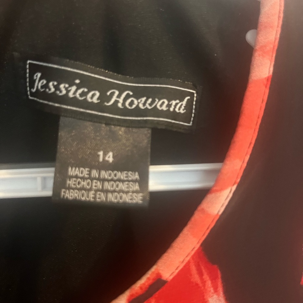 Jessica Howard Red and Black Floral Dress - Picture 2 of 4